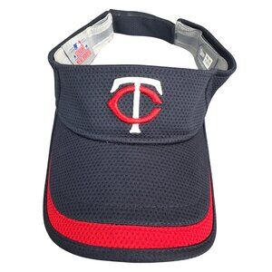 Minnesota Twins New Era Visor Hat Adjustable Navy & Red Polyester